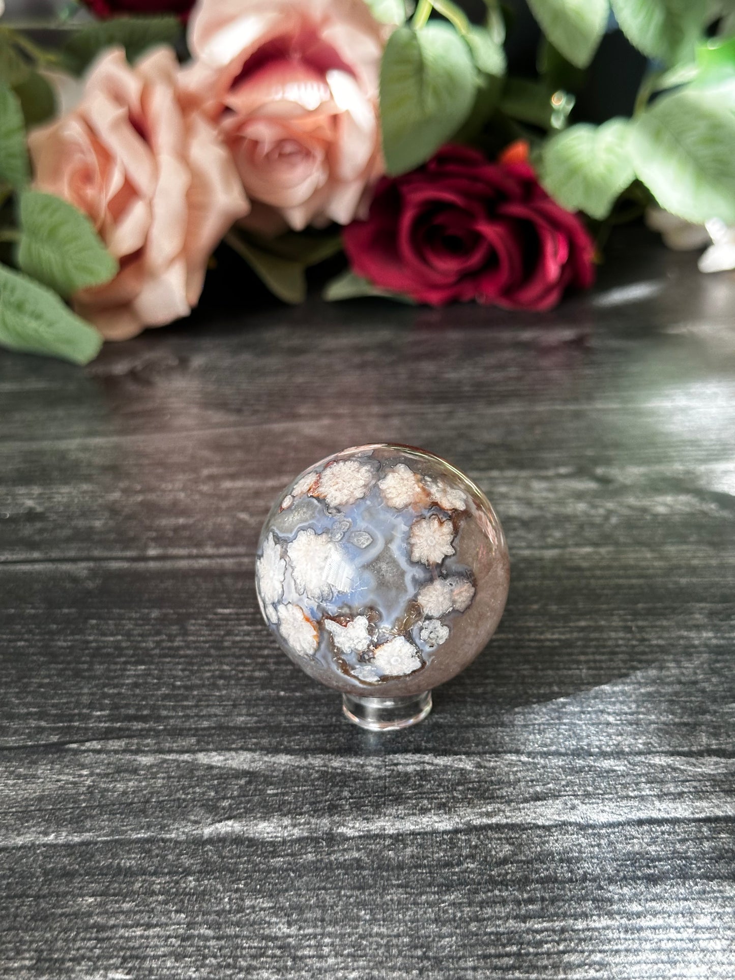 Blue Flower Agate Sphere