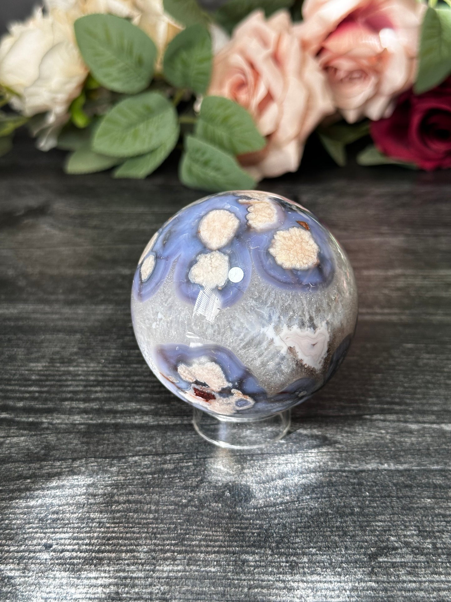 Blue Flower Agate Sphere