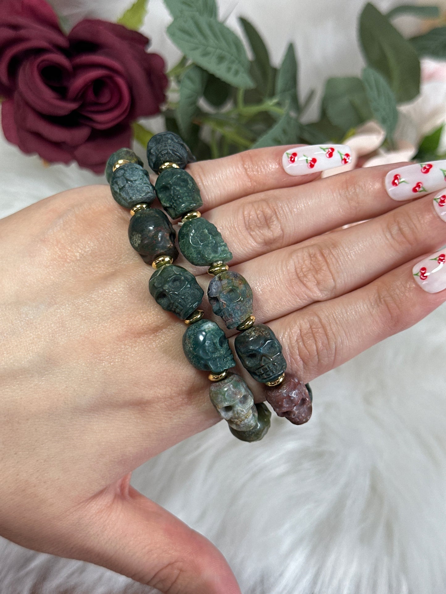 Ocean Jasper Skull Bracelet