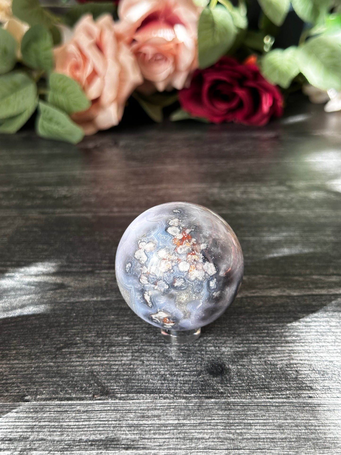 Blue Flower Agate Sphere