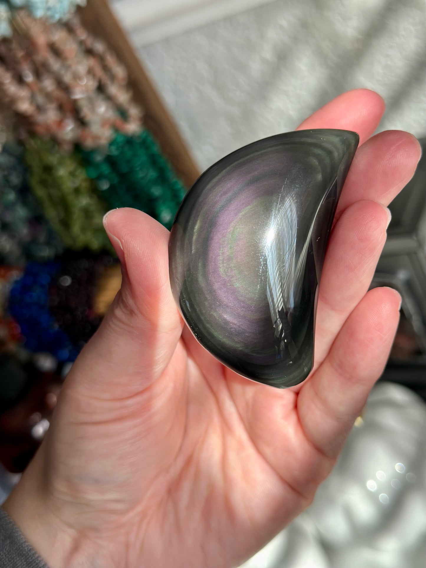 Rainbow Obsidian Moon