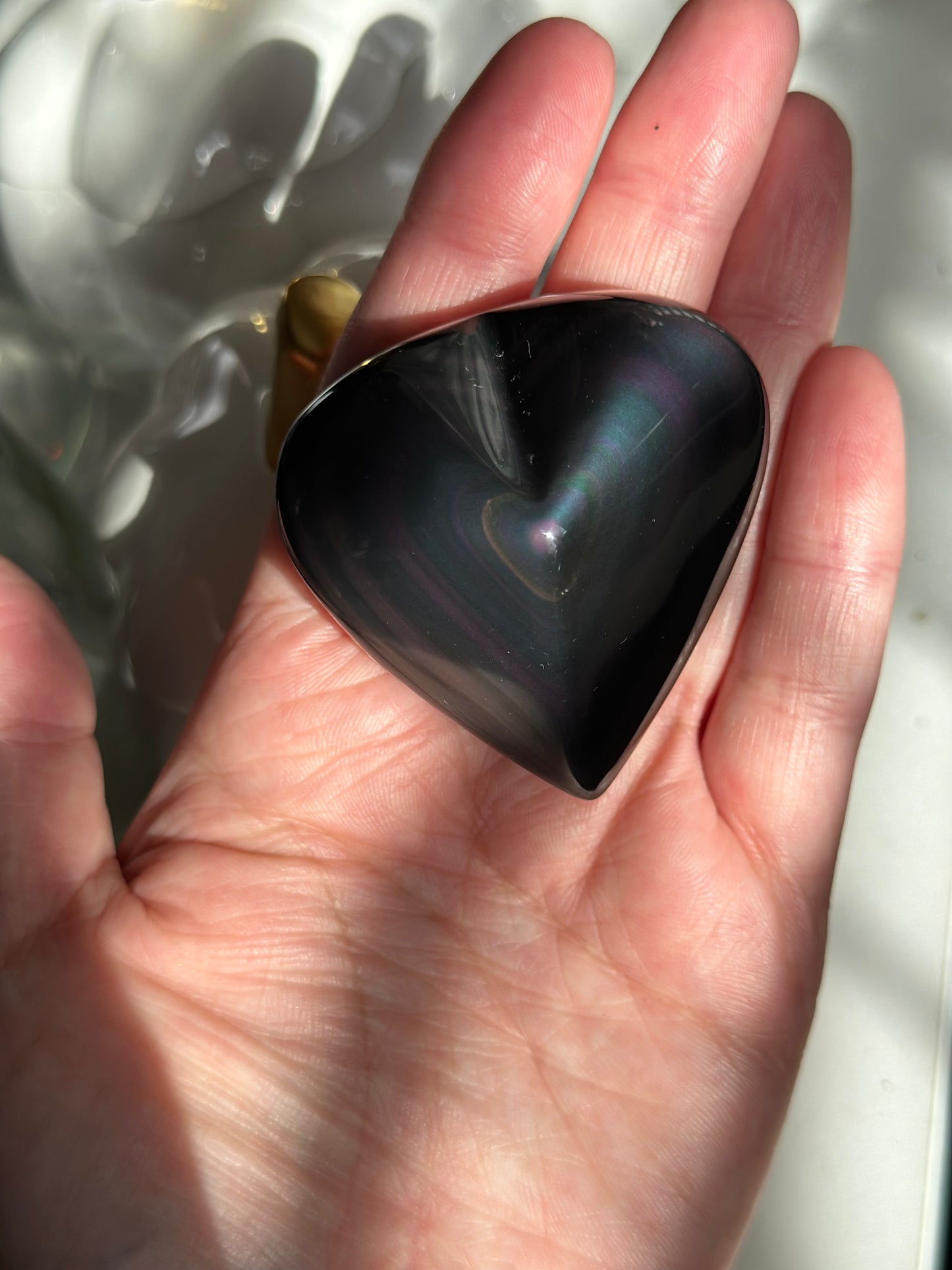 Rainbow Obsidian Heart