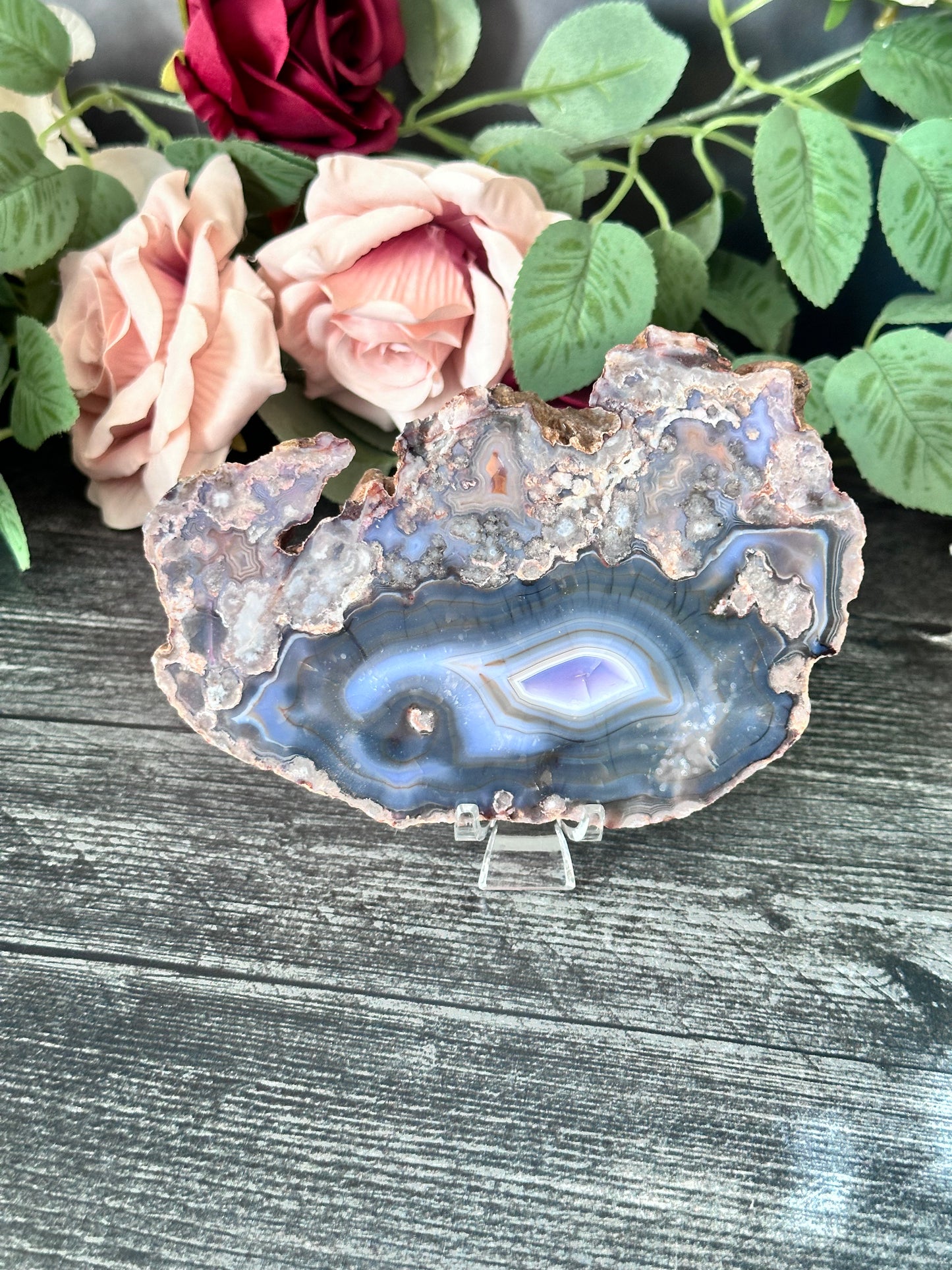 Blue Flower Agate Slab