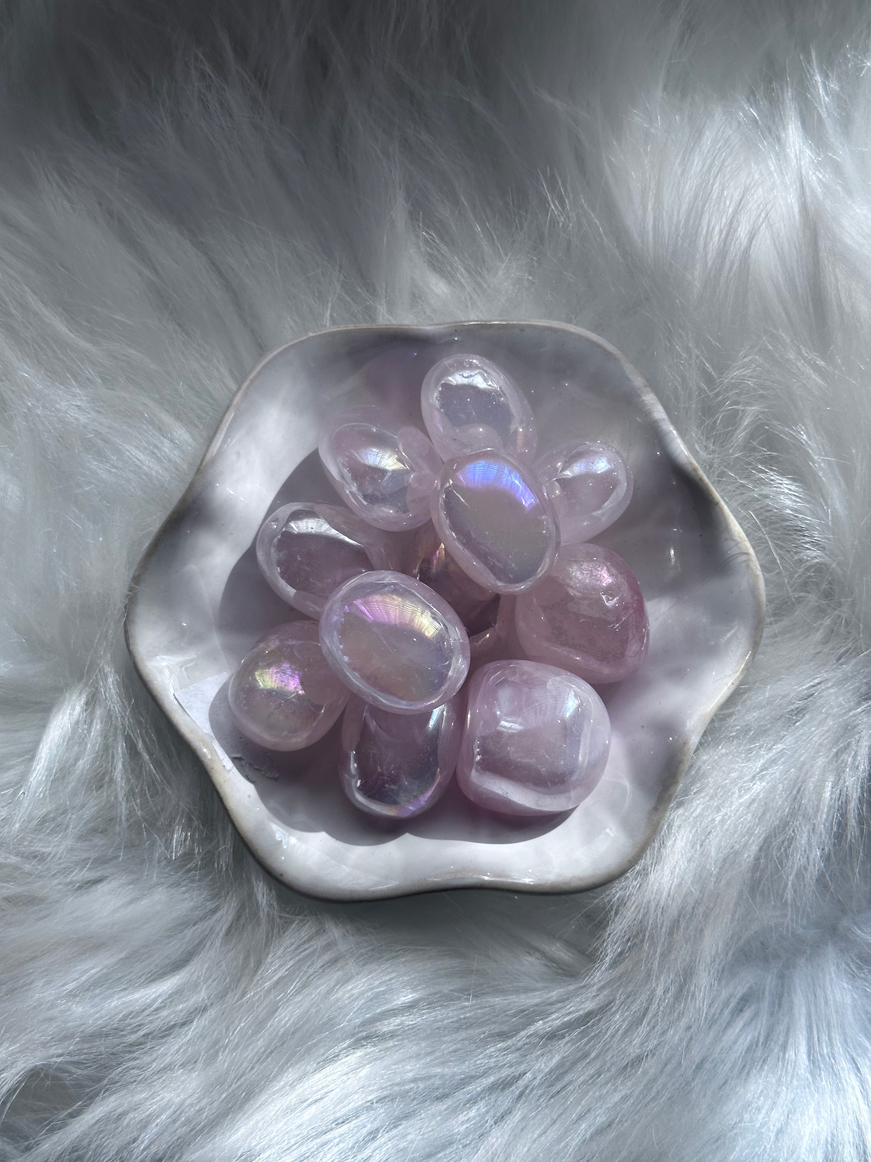 Aura Rose Quartz Tumble Crystal